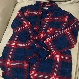 Hollister Co. Women's Blue and Red Flannel Shirt